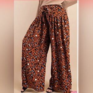 KORI ANIMAL PRINT FLOWY PANTS